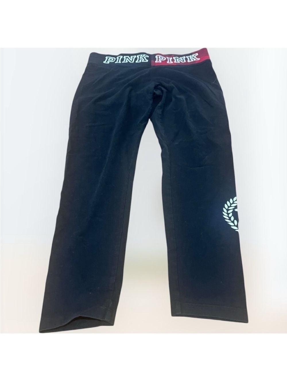 Victoria’s Secret PINK Lg Leggings Black with Plaid Waistine